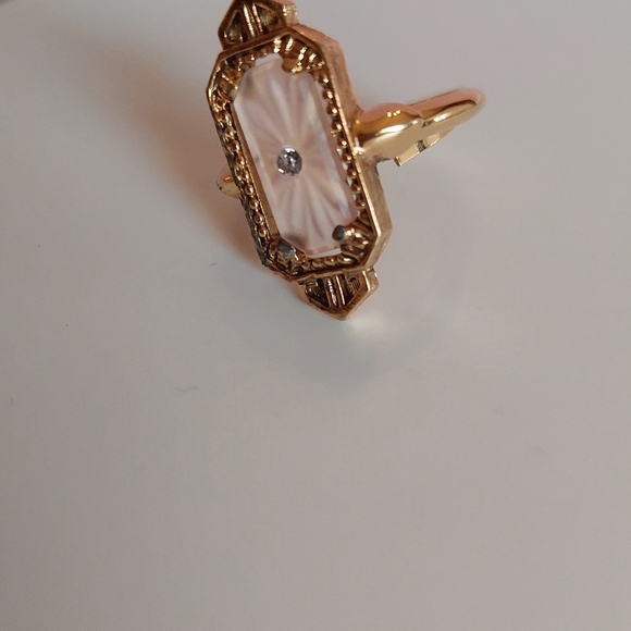 AVON VINTAGE 1977 FROSTLIGHT ART DECO Camphor Glass Ring HTF Gvc - Picture 5 of 11